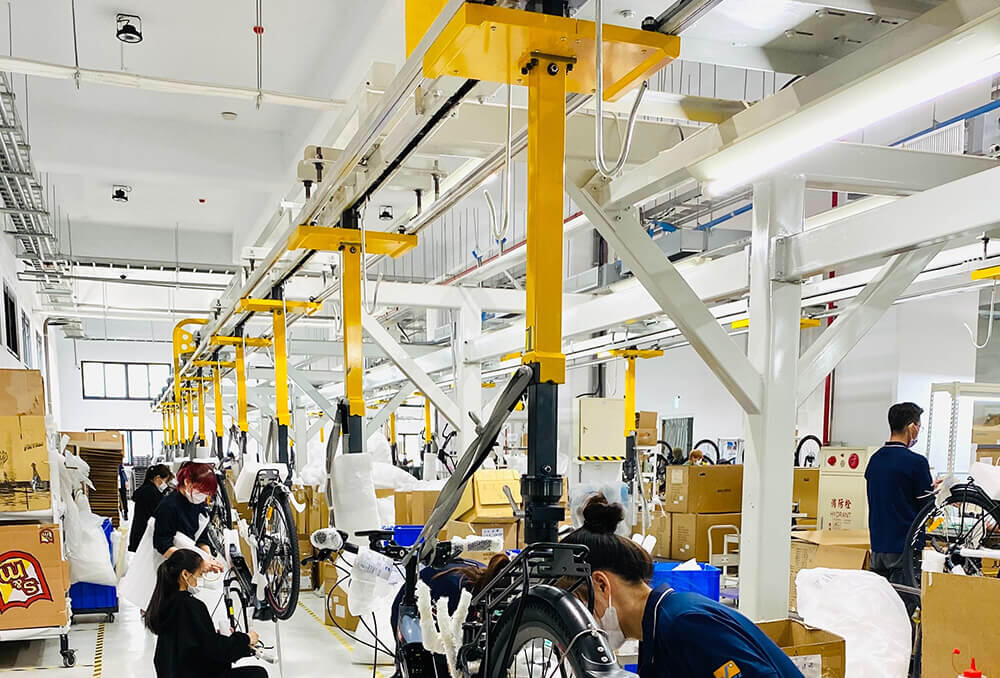 Bike Assembly Factory: Upright/Vertical Assembly Line